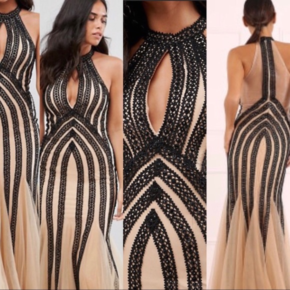 Forever Unique Prom High Neck Sequin Maxi Dress - Picture 1 of 2